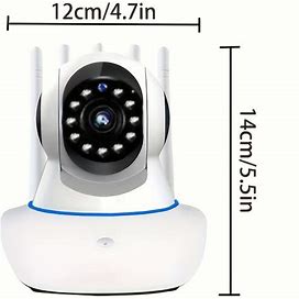 1Pc 1080P Wireless Wifi Camera, Home Security Indoor IP Camera, Motion Detection, PTZ Cam, Securite Camera Monitor,Temu