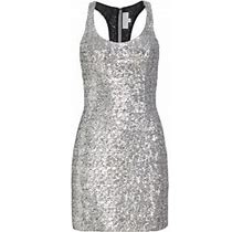 Michael Kors Collection Women's Sequin Tank Minidress - Silver - Size 6