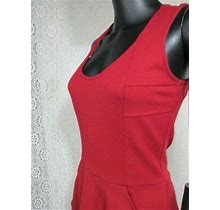 Alya Womens A Line Dress Red Stretch Scoop Neck Sleeveless Zip Cut Out
