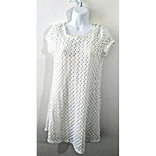 Speechless Dresses | New Speechless Women/Jr. White Lace Daytime Shift Dress Attached Slip Size M Nwt | Color: White | Size: M