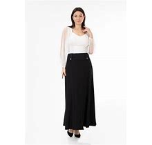 Black Flared Maxi Skirt With Unique Gores | Comfortable And Stylish