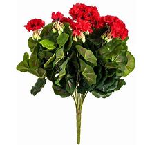 Vickerman 461396 - 17.5" Red Geranium Bush X 12 (FL170402) Home Office Flower Bushes