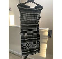 Calvin Klein Women Size 4 / Small Gray Stripes Dress New With Tag