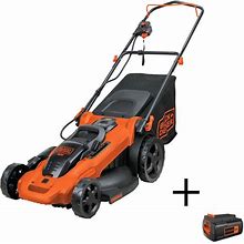 BLACK+DECKER 40V MAX 20 in. Battery Powered Walk Behind Push Lawn Mower With (3) 2Ah Batteries & Charger CM2043CLBX2040 ,