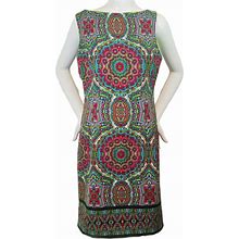 London Times Dresses | London Times 10 Bright Colorful Paisley Sleeveless Boat Neck Midi Sheath Dress | Color: Green/Red | Size: 10