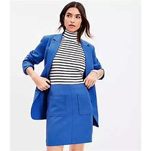 Loft Petite Patch Pocket Shift Skirt Size 0 Bright Isle Blue Women's