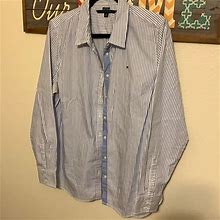 Tommy Hilfiger Tops | New Tommy Xl Button Down Shirt | Color: Blue/White | Size: Xl