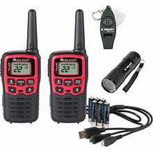 Midland-EX37VP, E+Ready Emergency Two-Way Radio Kit-Pair Of T31VP FRS Two-Way Radios, 9 LED Flashlight, Whistle With Compass And Temperature Gauge,