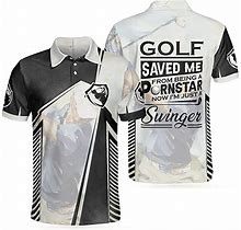 HYPERFAVOR Cool Golf Polo Shirts For Men- Sporty Mens Golf Shirts Short Sleeve- Golf Saved Me Golf Polo Shirt