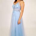 Dylan & Davids Long Jeweled Beaded Tulle Prom Dress