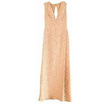 Lela Rose Crochet Lace Pink Dress Maxi Formal Long Evening Gown Gabriella Size 4