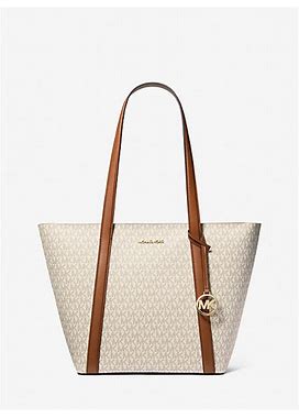 Michael Kors Outlet Pratt Large Signature Logo Tote Bag In Natural - One Size By Michael Kors Outlet