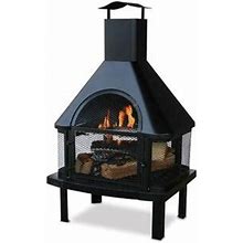 Endless Summer 45 in. H Steel Wood Burning Outdoor Fireplace With Chimney And Included Wood Grate And Cooking Grate WAF1013C ,