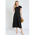 Solid Flutter Sleeve Tiered Tea Length Dress | 4 Colors | S-3X