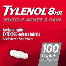 Tylenol 8 Hour Muscle Aches & Pain Tablets With Acetaminophen 650Mg, 100 Count
