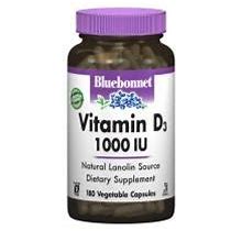 Bluebonnet Nutrition - Vitamin D3 1000 IU - 180 Vegetable Capsules