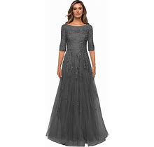 Clothfun Elegant Lace Mother Of The Bride Dresses For Women Formal With Sleeves
