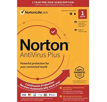 Norton - Antivirus Plus (1 Device) Antivirus Software + Password Manager + Smart Firewall + PC Cloud Backup (1 Year Subscription) - Android, Mac OS,