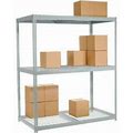 Global Industrial B2297177 96 X 48 X 24 in. 3 Shelves Wide Span Rack With Wire Deck, Gray