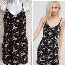 New Look Dresses | New Look Petite Embroidered Mesh Slip Dress | Color: Black/Pink | Size: 12