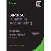 SAGE 50 Quantum Accounting, 2024, 1-User, 1-Year Subscription, For Windows , Download
