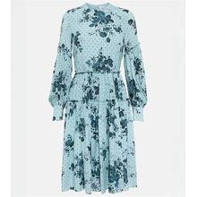 Erdem, Floral Tiered Crepe Minidress, Women, Blue, US 2, Dresses, Viscose