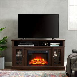TV Media Stand With 23" Fireplace Inset For TV Up To 65" - Espresso