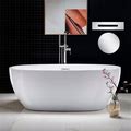 Woodbridge Cognac 31.5-In X 67-In White With Polished Chrome Trim Acrylic Oval Freestanding Soaking Bathtub With Drain (Center Drain) | LB155
