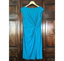 Lauren Ralph Lauren Blue Stretchy Sleeveless Lined Dress Size 14