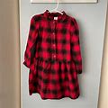 Gap Baby Red Flannel Long Sleeve Dress 5T - Kids | Color: Red | Size: 5T
