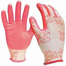 Patioplus PA152800 Womens Nitrile Gardening Gloves - Pink Medium &Amp