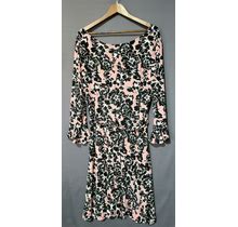 Leota Women's 3/4 Sleeve Floral Belted Stretch Dress Size 2L