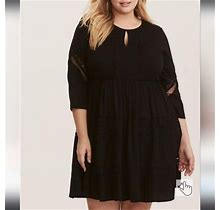 Torrid Dresses | Torrid Tiered Challis Dress | Color: Black | Size: 3X