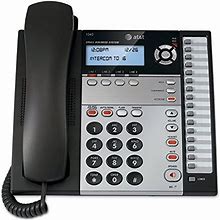 AT&T 1040 4-Line Expandable Corded Phone System With Speakerphone, 1 Handset, Black/Silver (Renewed)