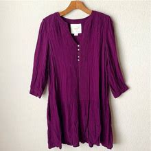 Anthropologie Dresses | Maeve | Galina Pintucked Long Sleeved Shirt Dress | Color: Purple | Size: S