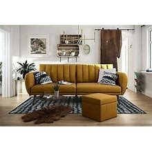 Novogratz Brittany Linen Futon Sofa With Wood Frame And Linen