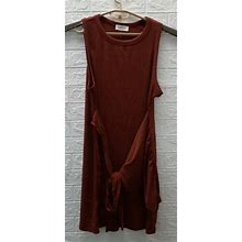 Kaileigh Cariline Knit Fitted Ribbed Sleeveless Dress Brown Size