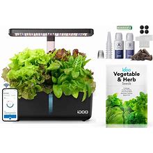 Idoo Hydroponics Growing System With Vegetable Herb Seed Bundle, Wifi Indoor Garden Hydroponics Growing System With LED Grow Light, Auto Timer, Fan,