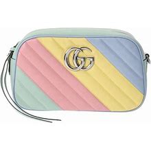 Women's Pre-Owned Gucci Gg Marmont Quilted Multicolor 447632 Women S Leather Shoulder Bag (Good)