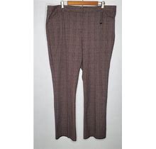 Express Pants & Jumpsuits | Express Womens Columnist Dress Pants Size 18 Barely Boot Mid Rise Stretch Plaid | Color: Black/Brown | Size: 18