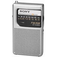 Sony ICF-S10MK2 Pocket AM/FM Radio, Silver