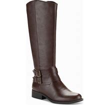 Style & Co Women's Maliaa Buckled Riding Boots, Created For Macy's - Brown - Size 5.5m