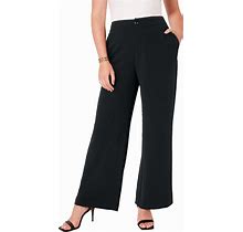 Plus Size Women's Curvie Fit Wide-Leg Corner Office Pants By June+Vie In Black (Size 18 W)