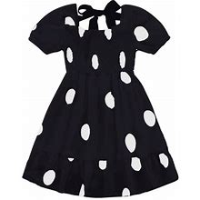 Zmhegw Dresses For Toddler Girls Clothes Big Children's Short Sleeved Square Neck Polka Dot Summer Dress