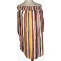 A.N.A. Womans Size Xl Dress. Mutli Colored Stripe. 3/4 Sleeve