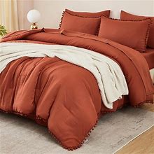 Aesthetic Boho Bedding Set With Comforter Set - Terracotta - Full