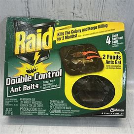 Raid Double Control Ant Baits, 4 Count Factory Sealed Box New
