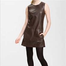 Vince Dresses | Vince Soft Lamb Skin Leather Dress | Color: Brown | Size: 2