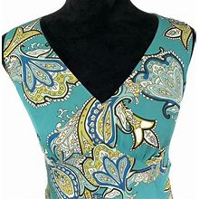 Loft Dresses | Ann Taylor Loft 100% Silk Teal Blue Paisley Dress | Color: Blue/Green | Size: 6