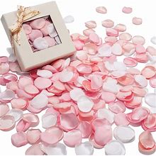 Whaline 300Pcs Silk Rose Petals With Box Blush Champagne Pink White Artificial Flower Petals For Bridal Shower Wedding Aisle Table Centerpieces